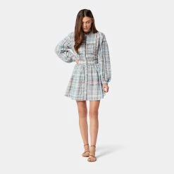 Joie Charmese Mini Cotton Dress -Joie Shop 22 2 009041 DR03264C ADRIATICBLUEMULTI CHARMESSESHORTDRESS DPA1