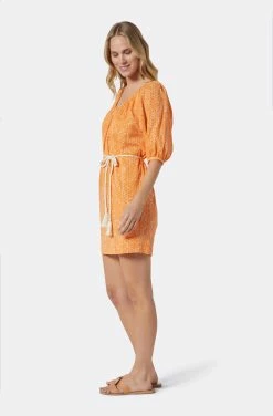 Joie Tillman Mini Cotton Dress 8 Joie Tillman Mini Cotton Dress -Joie Shop 22 2 009045 DR03388 MUSKMELONPORCELAIN TILLMAN 3