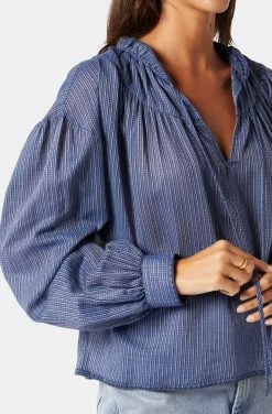 Joie Marquet Long Sleeve Cotton Top 9 Joie Marquet Long Sleeve Cotton Top -Joie Shop 22 3 009125 TP05408 ESTATEBLUEPORCELAIN MARQUET 6