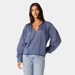 Joie Marquet Long Sleeve Cotton Top 13 Joie Marquet Long Sleeve Cotton Top -Joie Shop 22 3 009125 TP05408 ESTATEBLUEPORCELAIN MARQUET DPA2