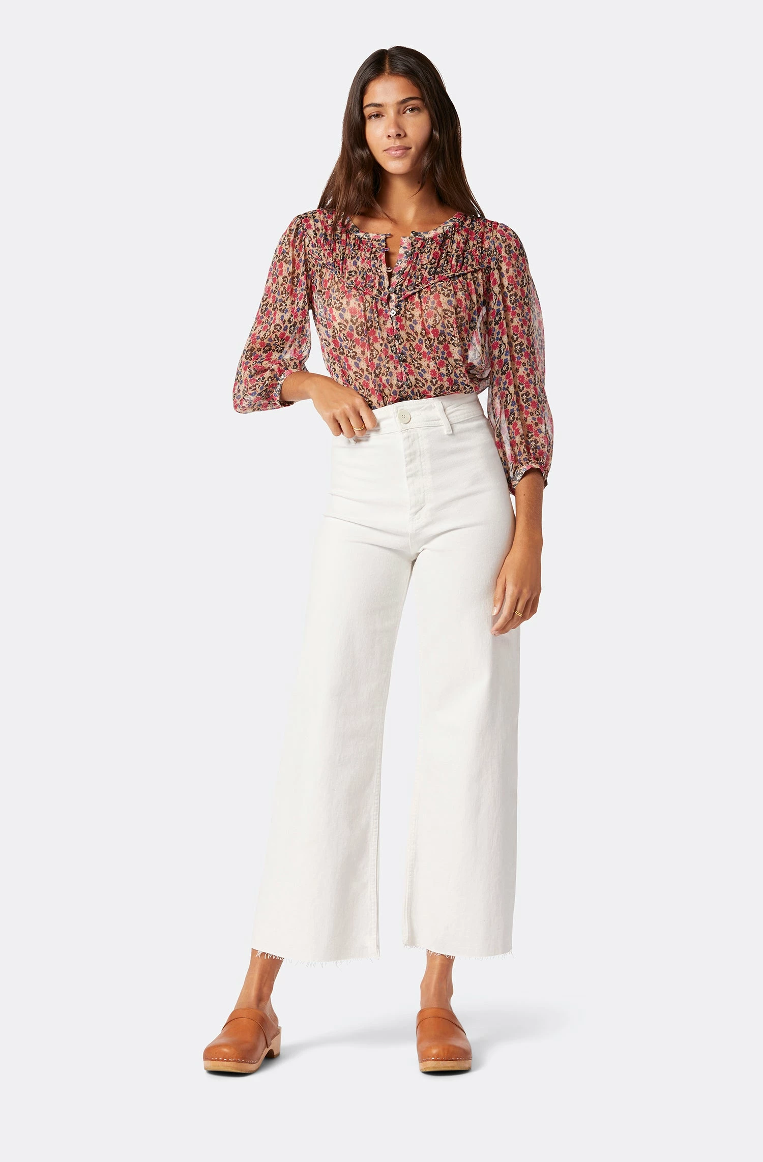 Joie Fanning Long Sleeve Silk Top 2 Joie Fanning Long Sleeve Silk Top - Image 2