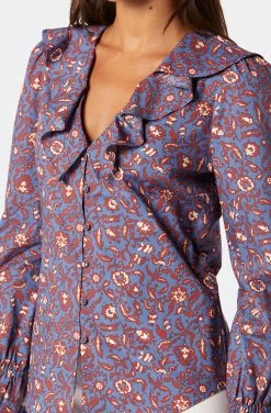 Joie Mazet Long Sleeve Cotton Top -Joie Shop 22 3 009179 TP05341 BIJOUBLUEMULTI MAZET 6