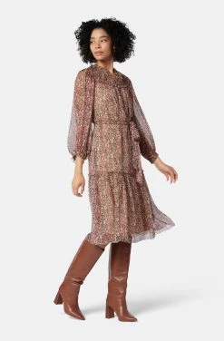 Joie Peoria Silk Midi Dress 11 Joie Peoria Silk Midi Dress -Joie Shop DR032699127 PLKM 4