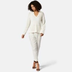 Joie Lyra V-Neck Crochet Cotton Sweater -Joie Shop K0066Y7373 PRCL 1 DPA