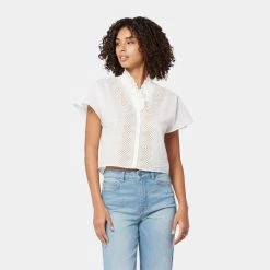 Joie Venus Short Sleeve Cotton Top -Joie Shop T0051F337 PRCL 2 DPA