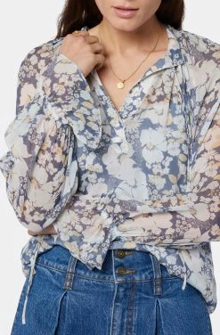 Joie Brigitta Long Sleeve Silk Top -Joie Shop T0056A9368 NGBM 6