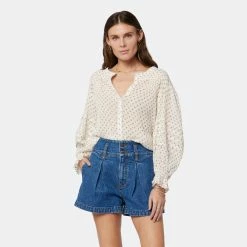 Joie Harlow Long Sleeve Cotton Top -Joie Shop T0060A9365 PRCM 2 DPA