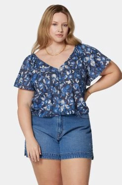 Joie Katya Short Sleeve Cotton Top 23 Joie Katya Short Sleeve Cotton Top -Joie Shop T0064X9370 NVBM 2