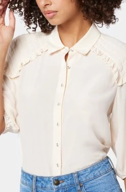 Joie Austin Short Sleeve Silk Top -Joie Shop T0109F7881S PKTN 6