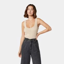 Joie Miley Sleeveless Cotton Top -Joie Shop T0111F09339 OAT 2 DAP