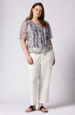 Joie Mikayla Short Sleeve Silk Top -Joie Shop T0139X0010 EMRM 1