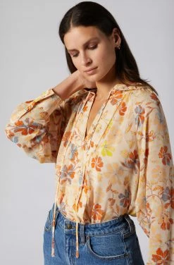 Joie Daisy Long Sleeve Silk Top