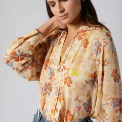 Joie Daisy Long Sleeve Silk Top -Joie Shop T0238A0007 ABFM 4 DPA