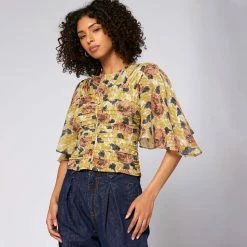 Joie Foster Short Sleeve Silk Top -Joie Shop T0301A0053 EOML 4 DPA