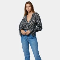 Joie Cecarina Long Sleeve Cotton Top -Joie Shop T5051A09314 NVBM 2 DPA