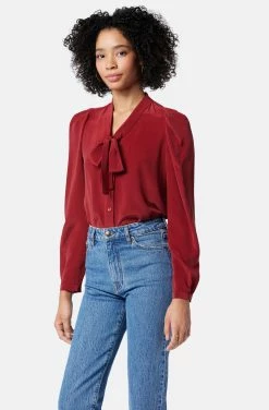 Joie Eldridge Tie Neck Silk Top