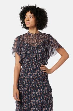 Joie Madison Short Sleeve Silk Top