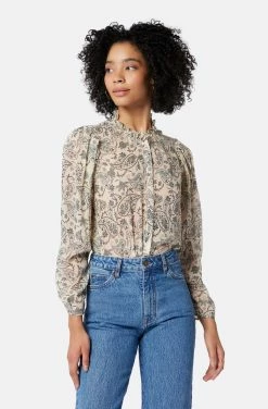 Joie Delancey Long Sleeve Silk Top