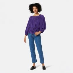 Joie Asseline Long Sleeve Silk Top -Joie Shop TP053557881 ACAI 1 DPA