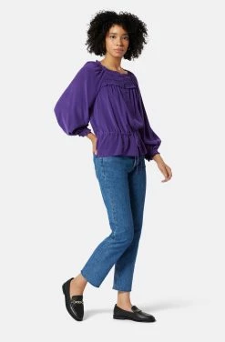 Joie Asseline Long Sleeve Silk Top -Joie Shop TP053557881 ACAI 4